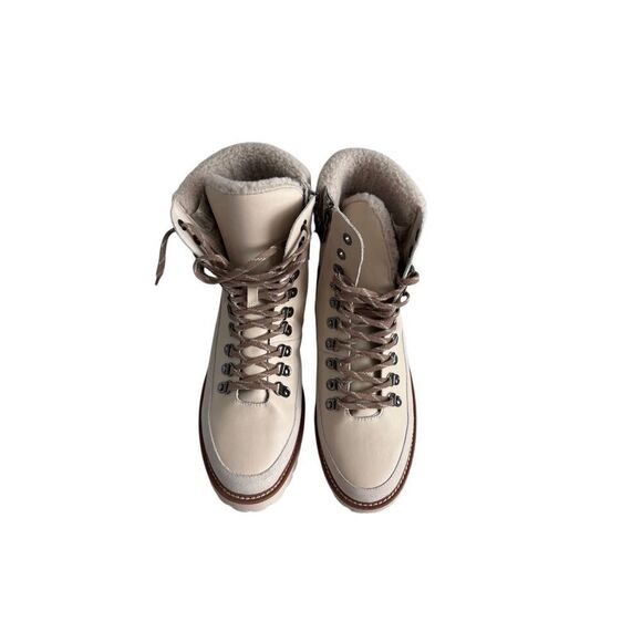 Blondo Natashia Womens Bone Leather Waterproof Faux Shearling Cuff Boots Size 9M - Picture 13 of 16